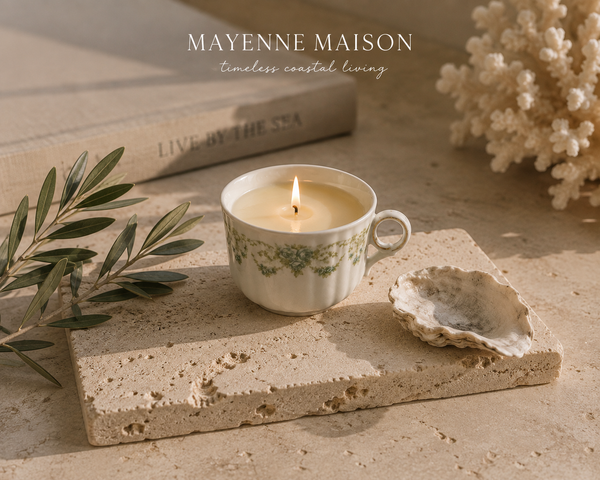 Hand Poured Wax Candle In Vintage China