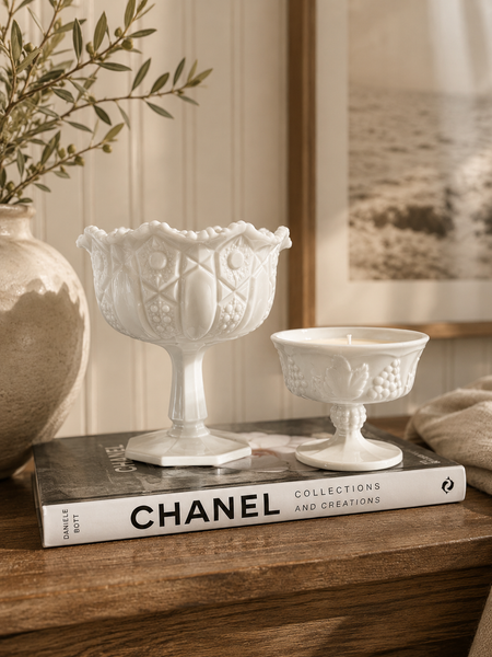 Vintage Milk Glass Soy Candle