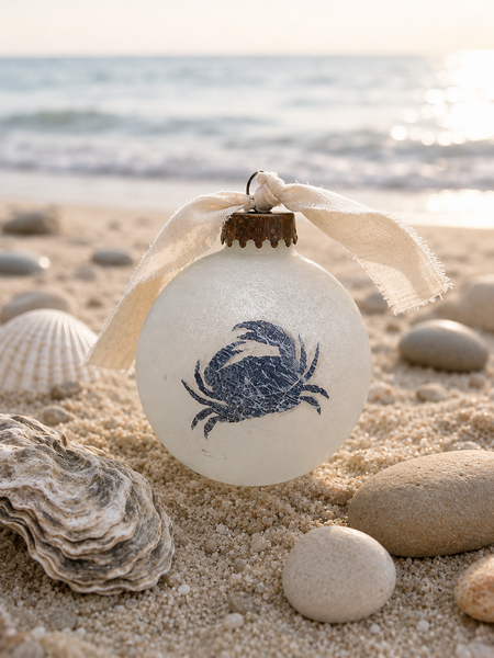 Nautical Sea Glass Ball Ornament