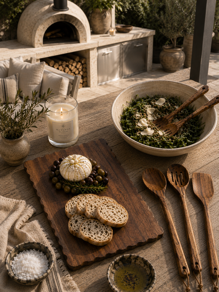 Scalloped Walnut Cutting & Serving Board