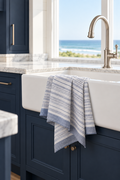 Soft Blue Stripe Dish Towel