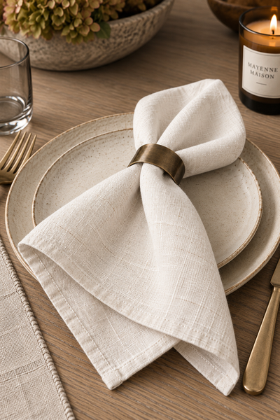 Washed Linen Dinner Napkins, Set of 4