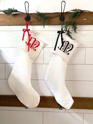 Monogram Linen Stocking