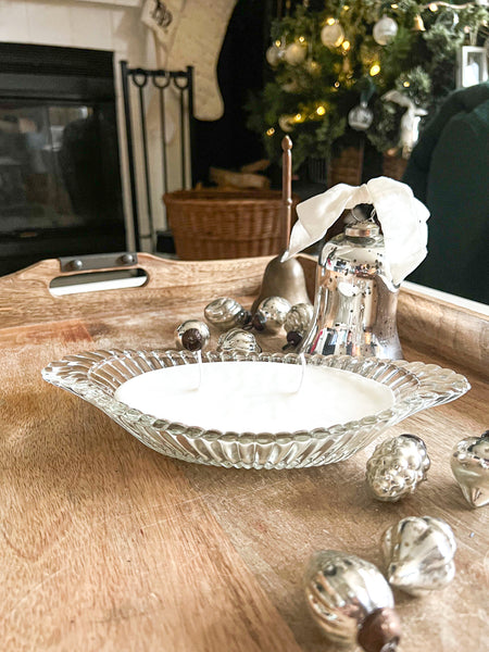 Hand Poured Wax Candle In Vintage Bowl