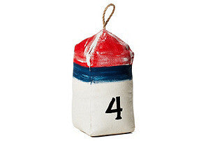 Weathered Fabric Buoy Door Stopper - Heavy Duty - 8 Lbs