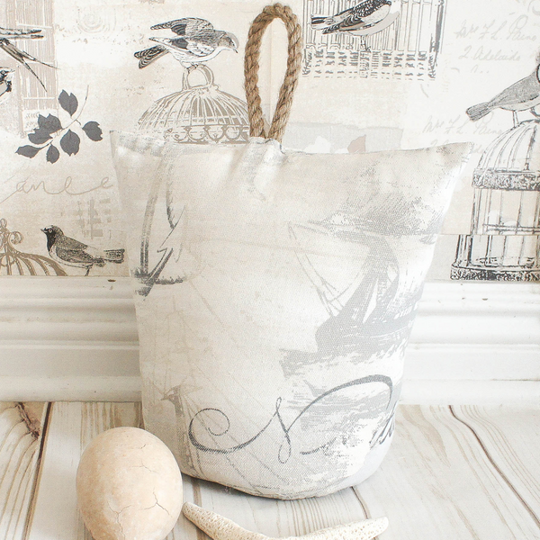 Weathered Nautical Print Door Stop - Heavy