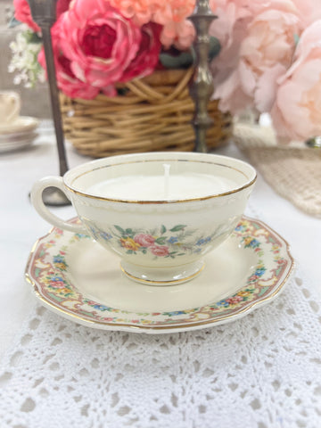Mix And Match Soy Candles in Vintage Tea Cups