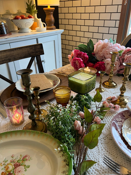 Hand Poured Soy Candle in Vintage Containers