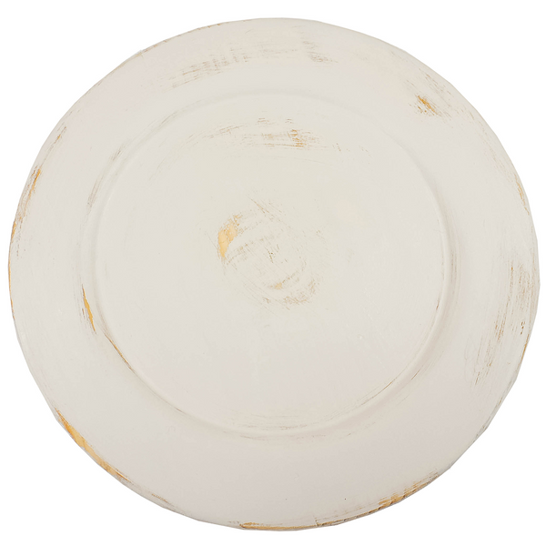 Weathered White Washed Wood Charger