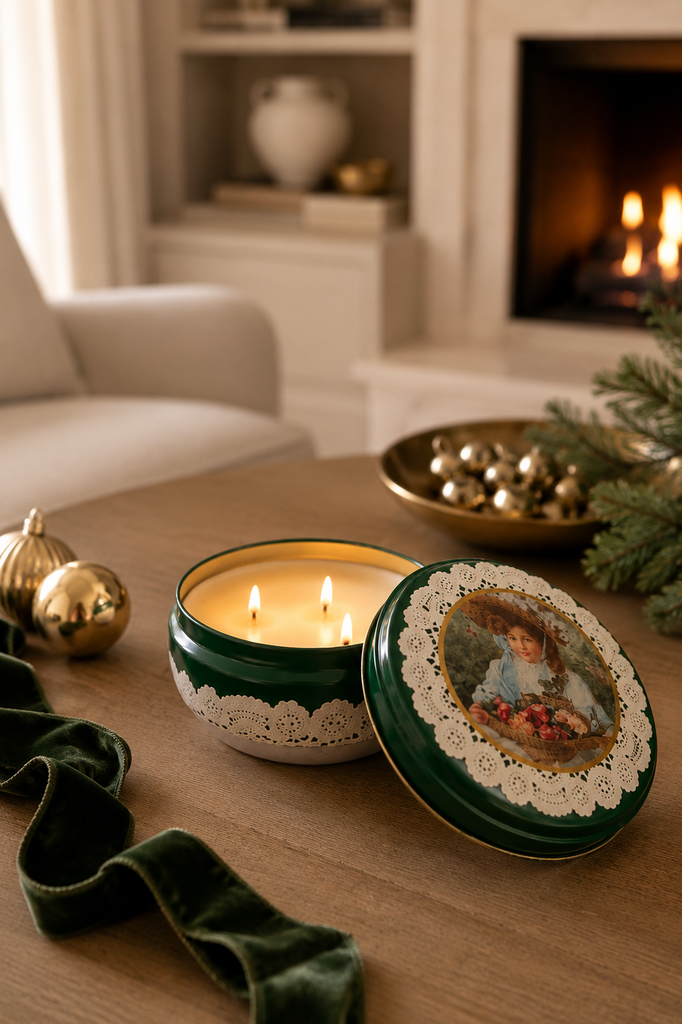 Vintage Green Keepsake Tin Soy Candle