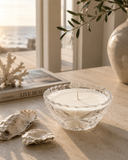 Hand Poured Wax Candle In Vintage Crystal Bowl
