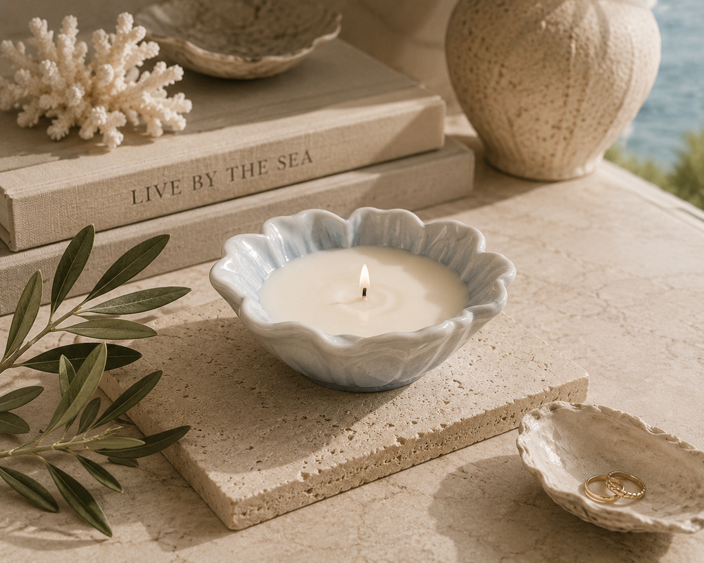 Floral Ceramic Soy Candle