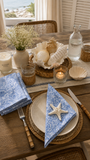 Modern Mediterranean Blue Dinner Napkins