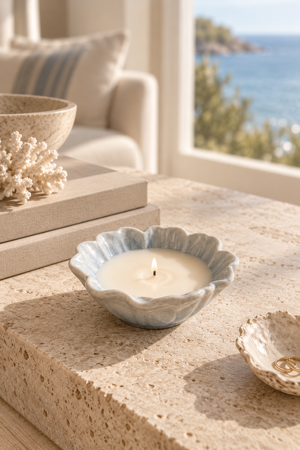 Floral Ceramic Soy Candle
