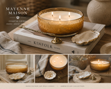 Amber Glass Three Wick Soy Candle