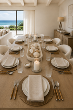 Earth Tone Striped Dinner Napkins