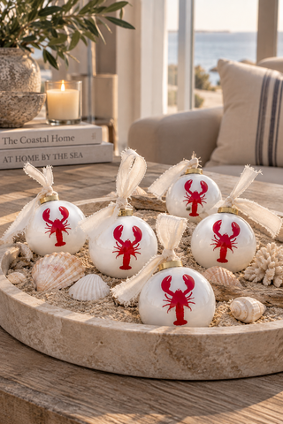 Lobster Ceramic Ball Ornament