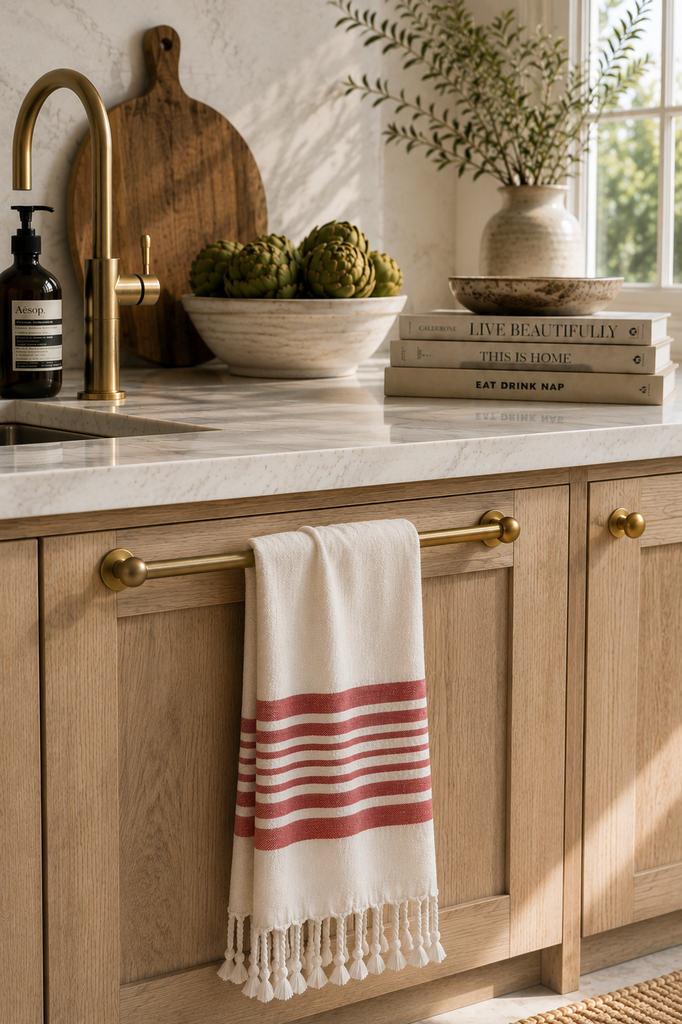 Mediterranean Red Stripe Towel