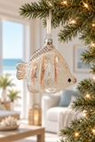 Bubble Fish coastal glass Christmas ornament