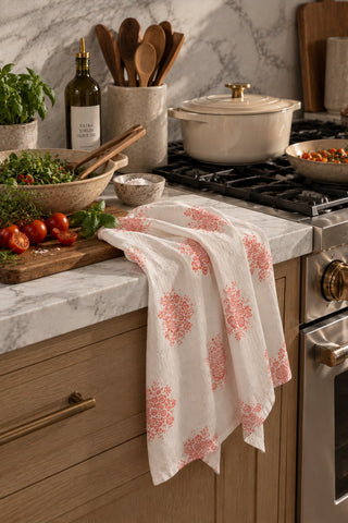 Costal Coral Floral Towel