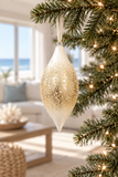 Frosted Drop glass Christmas ornament