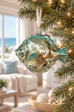 Iridescent Fish coastal glass Christmas ornament