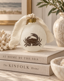 Hand-faded frosted glass crab ornament