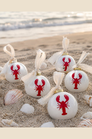 Lobster Ceramic Ball Ornament