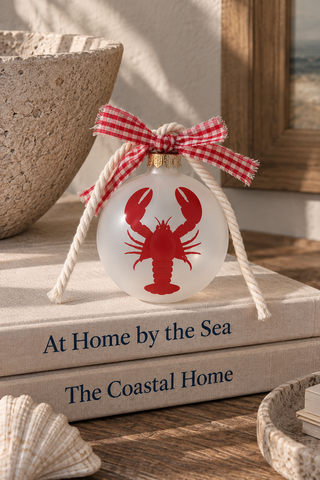 Frosted Glass Lobster Holiday Ornament