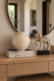 Mayenne Maison textured ivory ceramic vase styled on a light oak console