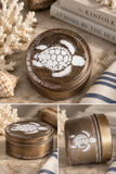 Weathered Sea Turtle Mini Tin side detail