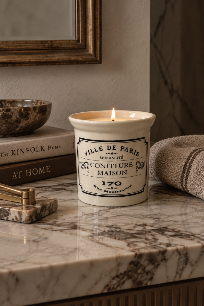 Vintage Paris ceramic bergamot soy candle