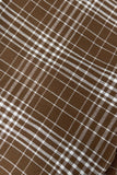 Close-up of tobacco plaid napkin fabric weave and pattern