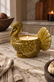 Vintage ceramic turkey cinnamon soy candle open