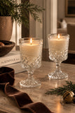 Vintage pressed glass goblet soy candle