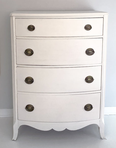 Vintage White Tall Dresser