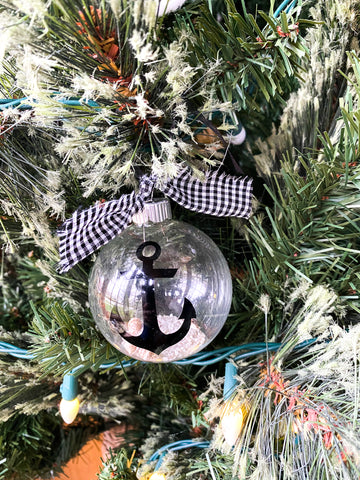 Nautical Glass Sand Filled Ball Ornament