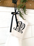 Monogram Linen Stocking