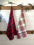 Red Tartan Tea Towel With Bells