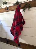 Red Tartan Tea Towel With Bells