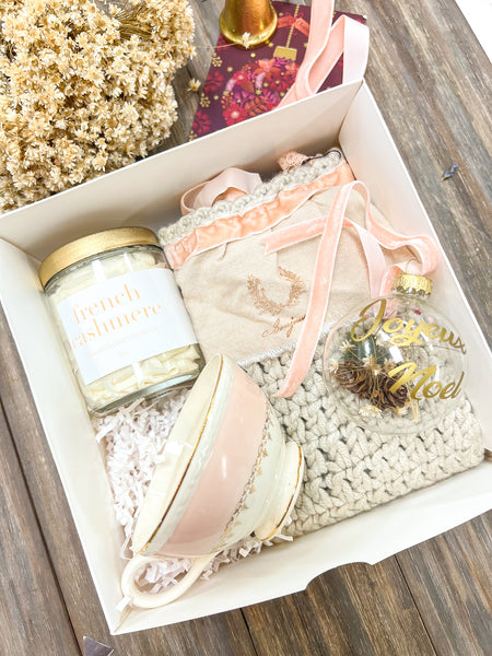 Organic Body Butter Hand Poured Candle Hand crafted Slipper Socks and Ornament Gift Set