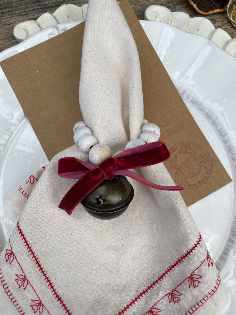 Festive Napkin Rings With Jingle Bells