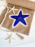 Starfish Patchwork Washed Burlap Runner