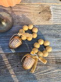 Farmhouse Napkin Rings With Acorn Charm