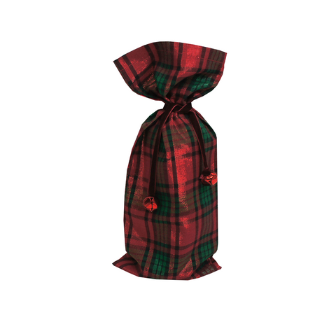 Tartan Wine Bag With Bells