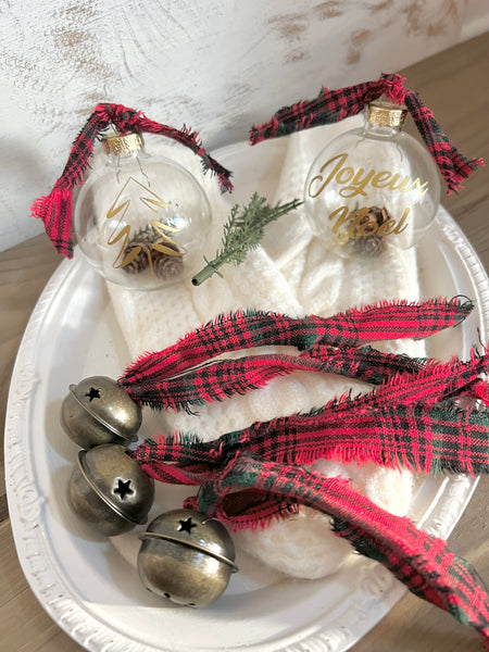 Primitive Jingle Bell Christmas Ornament Set