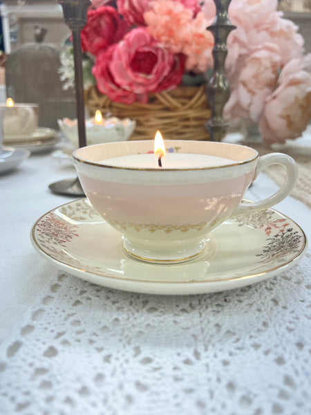 Mix And Match Soy Candles in Vintage Tea Cups
