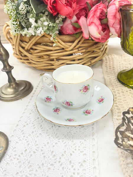 Mix And Match Soy Candles in Vintage Tea Cups