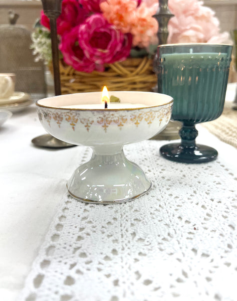Soy Candles In Vintage Ice Cream Bowls