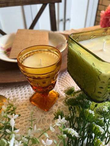 Hand Poured Soy Candle in Vintage Containers